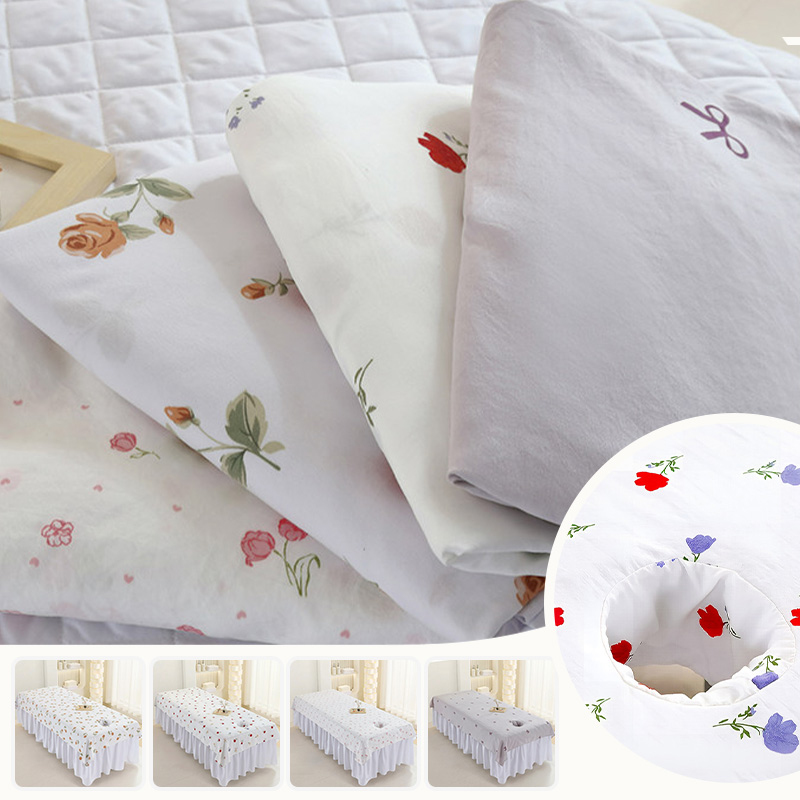 Spa Wellness Center - Printed Face Hole Massage Table Sheet